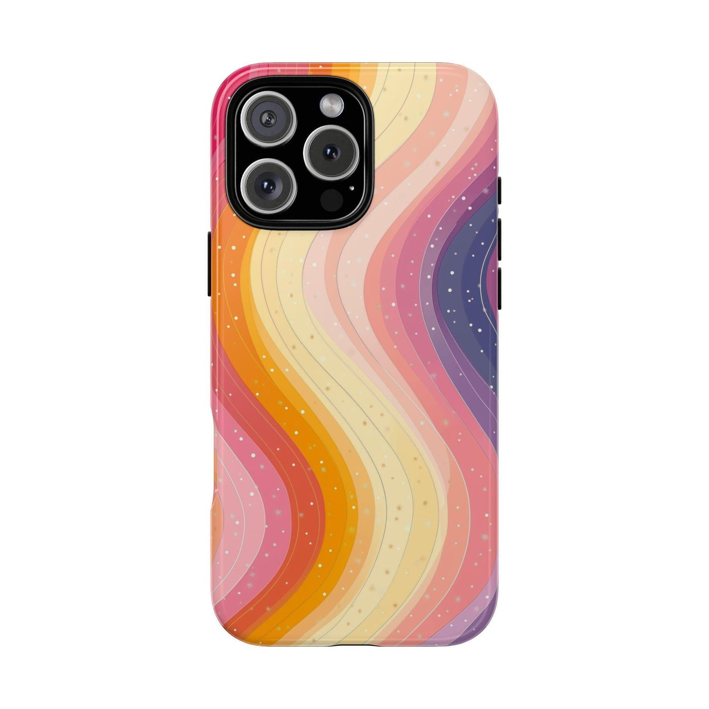Peach Pastel Pink Wave Stripes