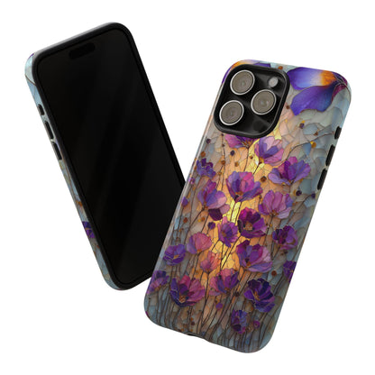 Wildflowers Purple Floral Stained Glass