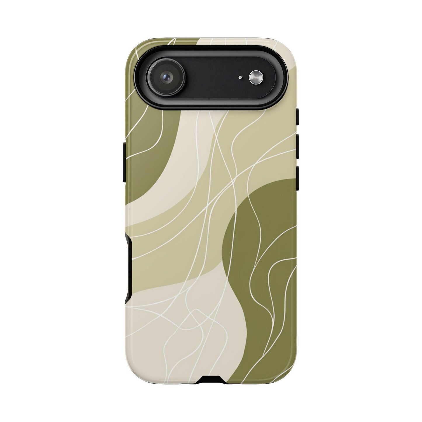 Sage Green Contour Wave Lines