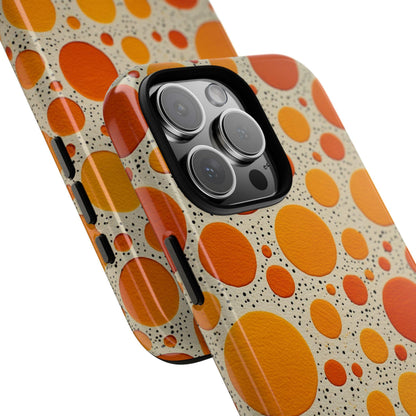 Orange Tangerine Abstract Polka Dots