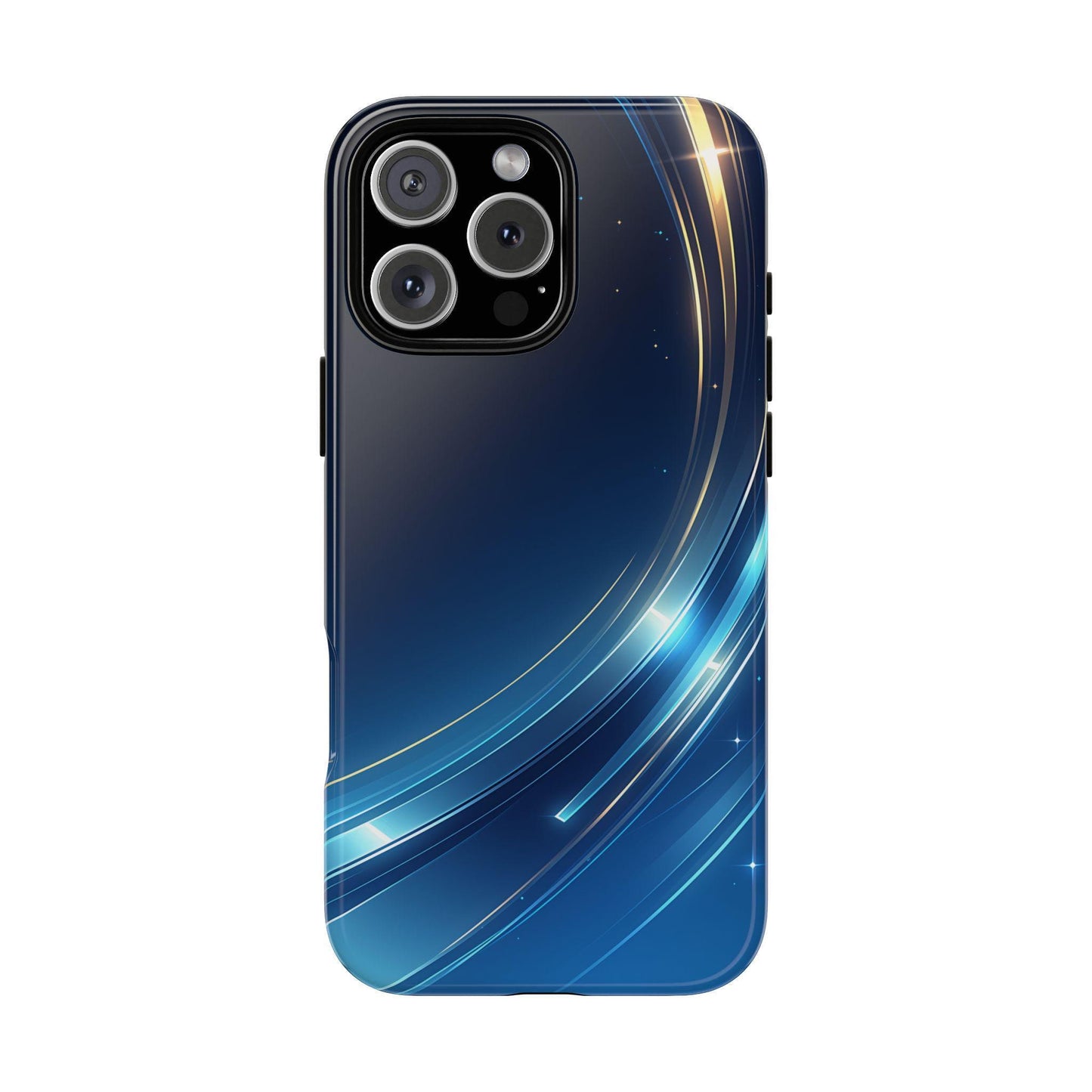 Blue Metallic Curved Wave