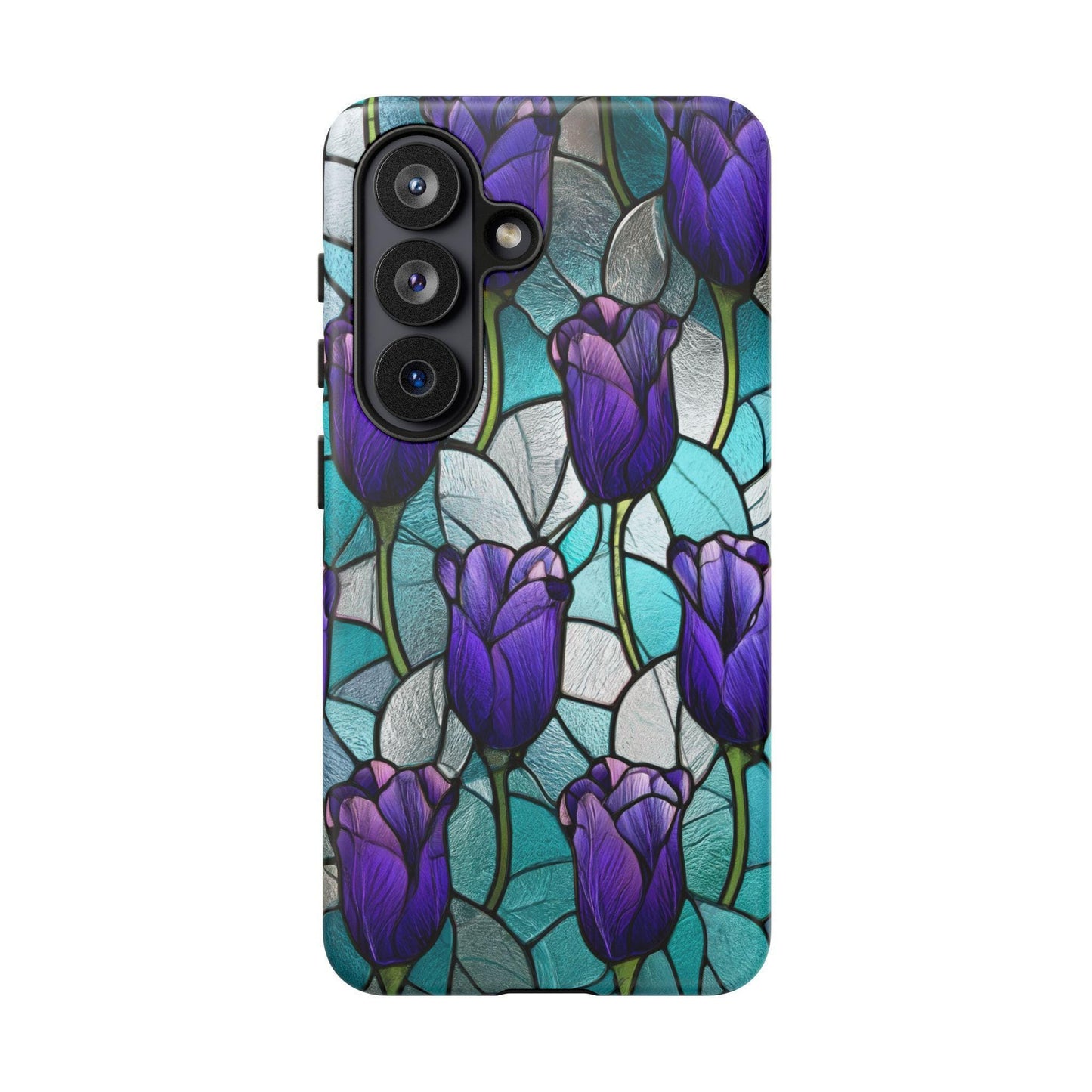 Amethyst Tulip Flower Stained Glass