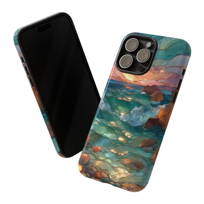 Stained Glass Rocky Beach