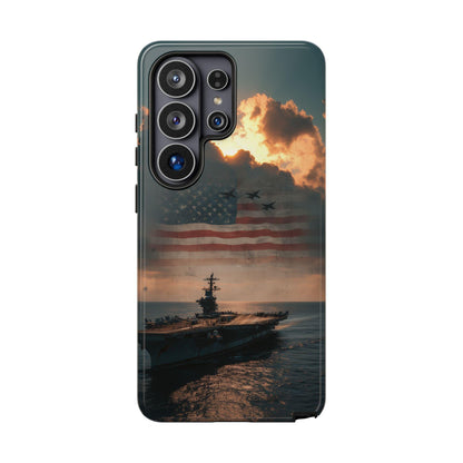 US Navy Carrier Ship American Flag