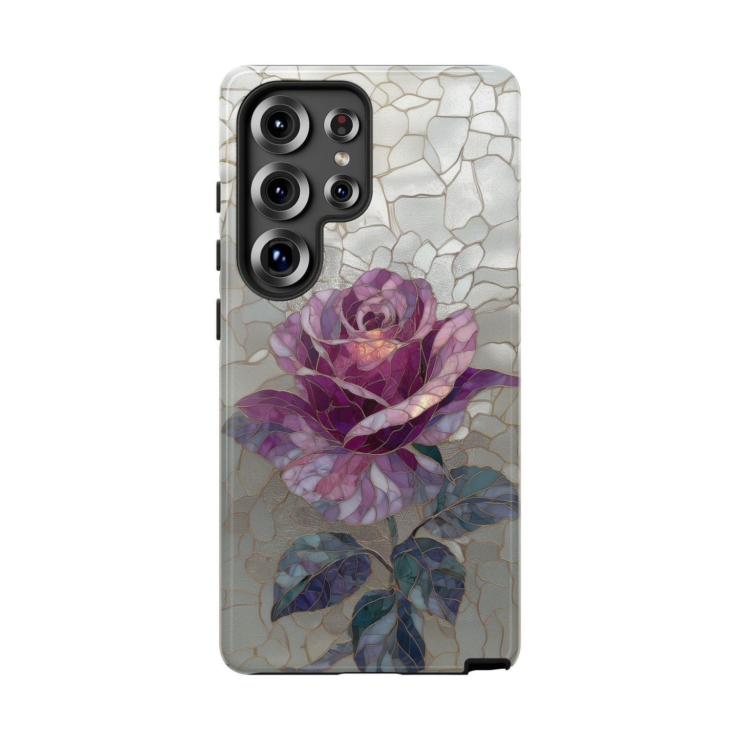 Amethyst Flower Rose Stained Glass