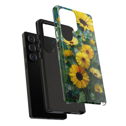 Vibrant Sunflowers Stained Glass
