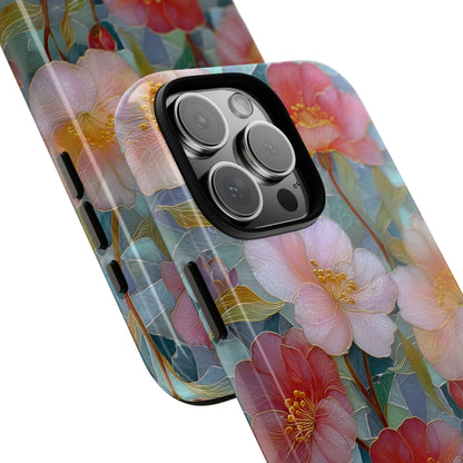Pastel Pink Flowers Stained Glass