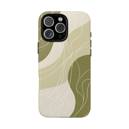 Sage Green Contour Wave Lines