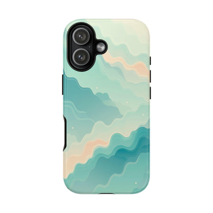 Teal River Abstract Flowing Waves
