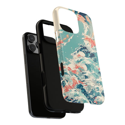 Teal Ocean Waves Coral Pastel