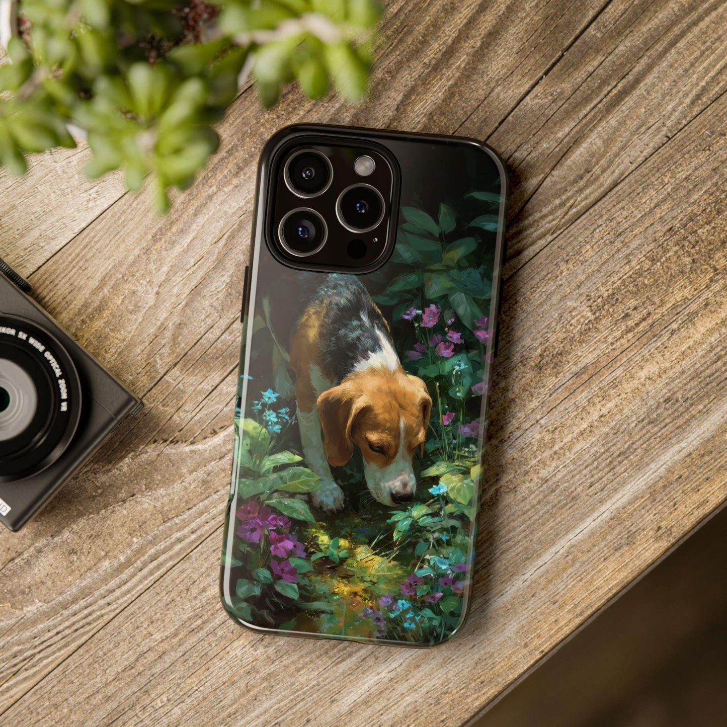 Beagle Dog Flower Garden