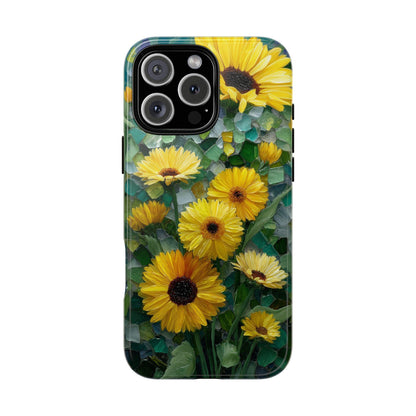 Vibrant Sunflowers Stained Glass