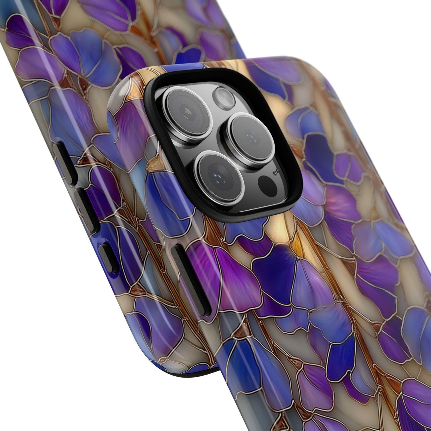 Lavender Floral Petals Stained Glass