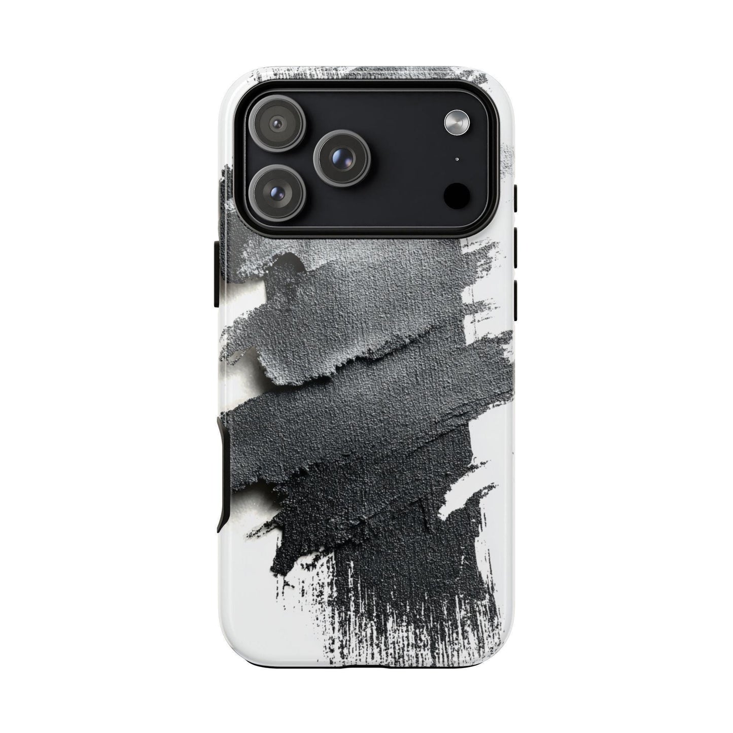 Charcoal Brush Strokes Gray Cascade