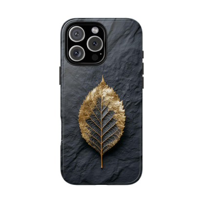 Gold Foil Leaf Dark Charcoal