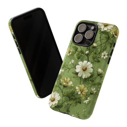 White Floral Green Vines
