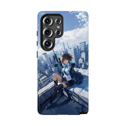 Anime Schoolgirl Sniper City Rooftop