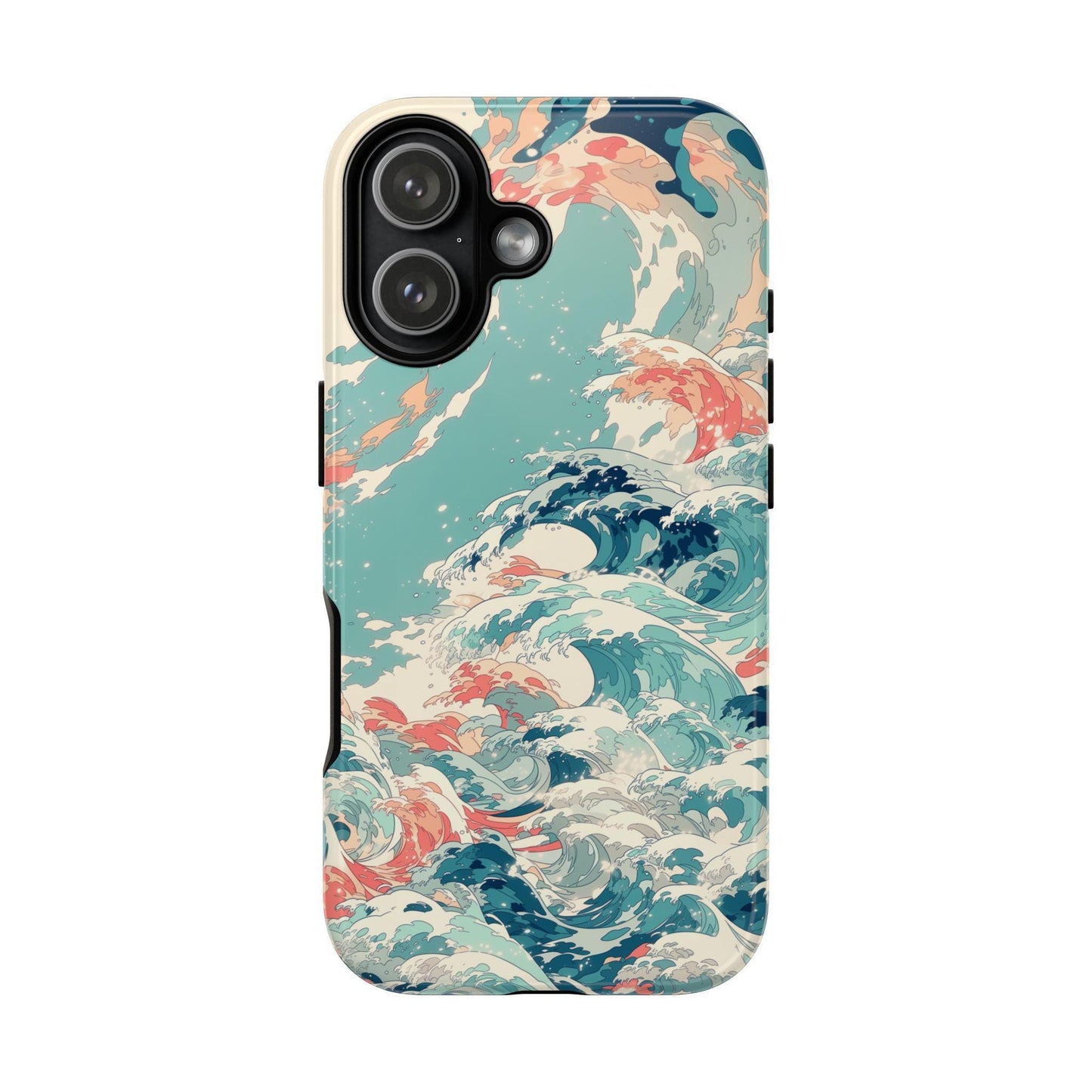 Teal Ocean Waves Coral Pastel