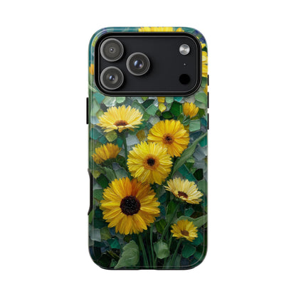 Vibrant Sunflowers Stained Glass