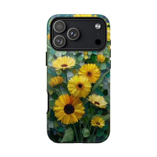 Vibrant Sunflowers Stained Glass