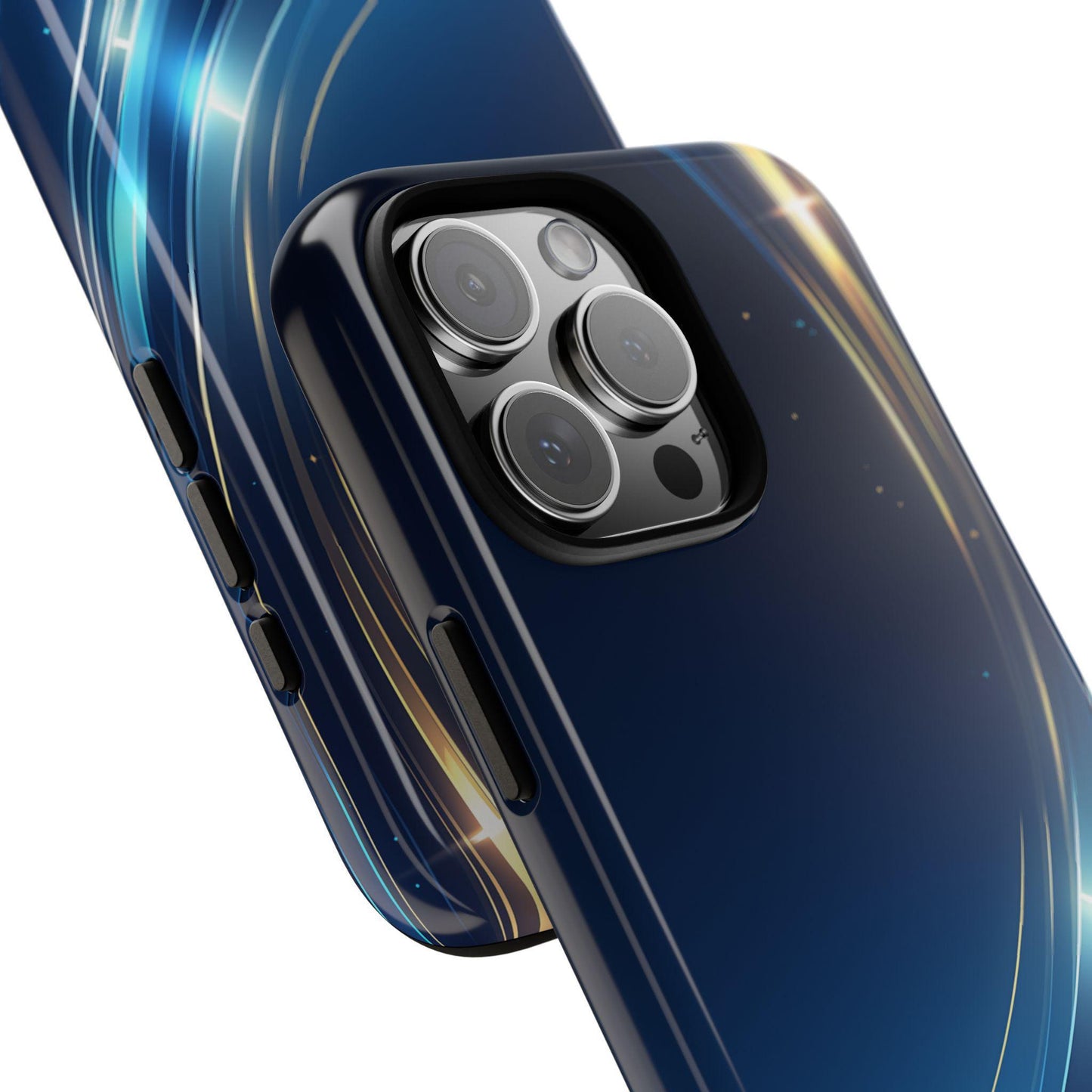 Blue Metallic Curved Wave