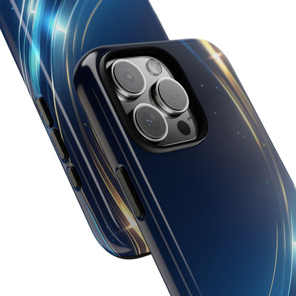 Blue Metallic Curved Wave