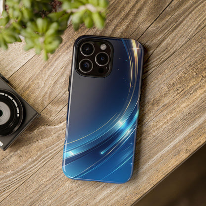 Blue Metallic Curved Wave