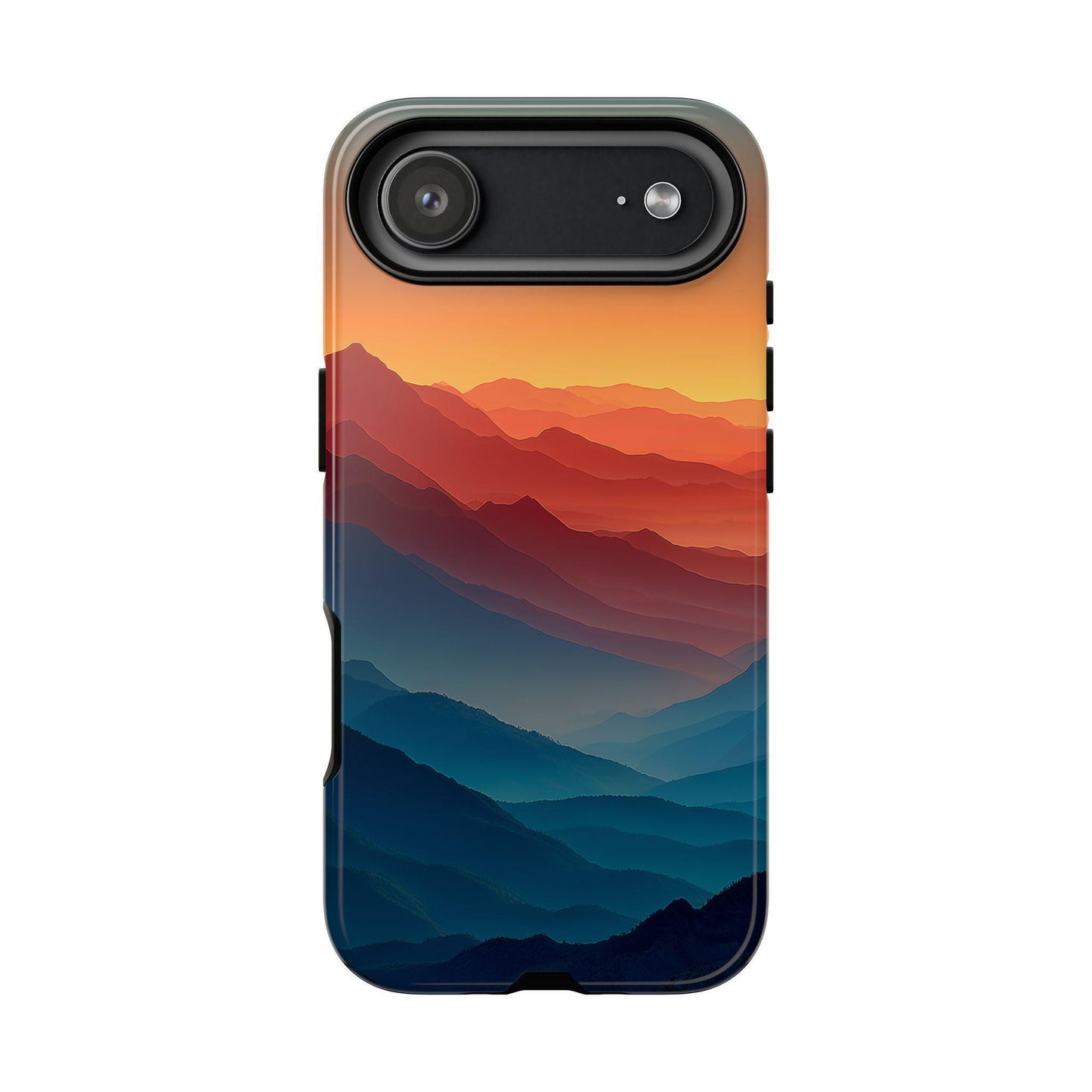 Gradient Mountains Orange Blue Sunrise