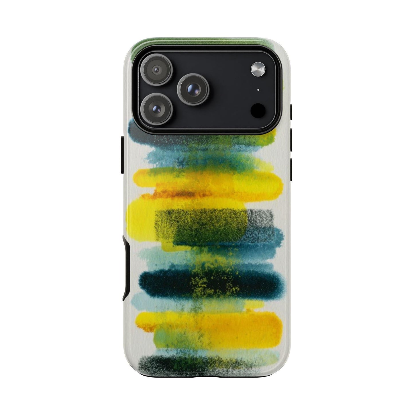 Green Yellow Citron Cascade Brush Strokes
